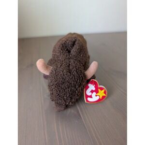 Vintage Ty Beanie Babies Roam the Buffalo Brown Bison Plush Kids Sensory Toy